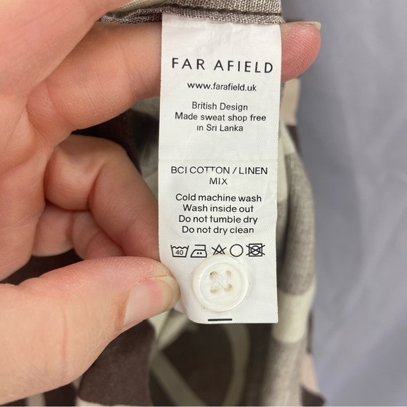 Far Afield Selleck Short Sleeve Shirt Desert Palm Button Front Size Small NWT - Picture 7 of 9